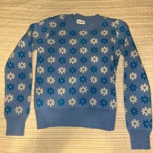 Blue and White Patterned Sweater